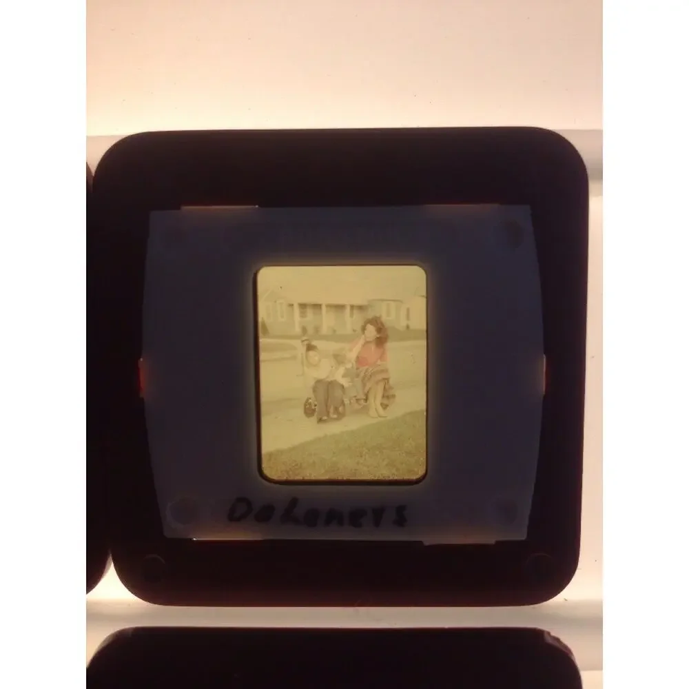 Lot of 4 Vintage 1940s Amercana Suburbs Children Family Photograph Color Slides